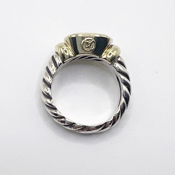 David Yurman Amethyst Noblesse Ring 14k Yellow Gold Sterling Silver Cable Size 5 - Picture 4 of 12